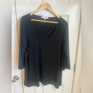 Sympli Black Asymmetrical Women's Blouse